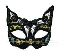 Bristol Novelty Antifaz de lujo diseño encaje transparente de leopardo (BN642)