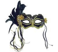 Bristol Novelty Antifaz metálico con plumas en un lateral (BN692)