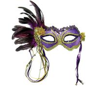 Bristol Novelty Antifaz metalizado con pluma lateral para chica mujer (BN926)