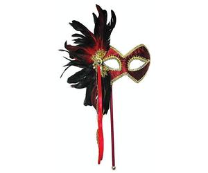 Bristol Novelty Antifaz rojo y dorado para baile de máscaras Halloween