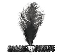 Bristol Novelty-BA1317 Diadema de cabaretera con corazón de cristales, color negro, multicolor, talla única (BA1317)