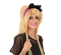 Bristol Novelty BA258 Diadema con encaje, estilo años 80, rosa neón, Color (BA258) Halloween, Carnaval