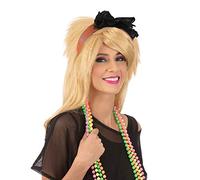 Bristol Novelty BA264 Diadema con encaje, estilo años 80, naranja neón, Color (BA264) Halloween, Carnaval