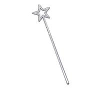 Bristol Novelty-BA543 Fairy Wand Varita en plástico para disfraz de hada, color plateado, Talla única (BA543)