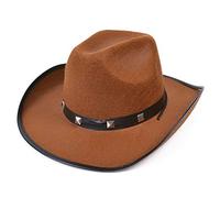 Bristol Novelty BH367B Sombrero vaquero en fieltro con tachuelas, color marrón, café (BH367B) Halloween, Carnaval