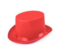Bristol Novelty-BH501 Sombrero de copa con satén rojo, Color (BH501)