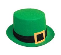 Bristol Novelty BH683 - Sombrero de copa de San Patricio, tamaño único, unisex, adulto, en fieltro verde Halloween