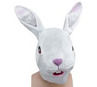 Bristol Novelty BM250 - Máscara de conejo completa, talla única, blanco Halloween