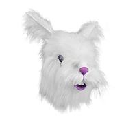 Bristol Novelty-BM367 Máscara de conejo con pelo, blanco, Multicolor (BM367)