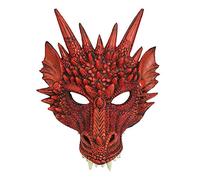 Bristol Novelty BM552 Máscara de dragón rojo, hombre, mujer, talla única Halloween