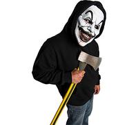 Bristol Novelty BM574 Máscara de payaso terrorífico, color negro, blanco (BM574) Halloween