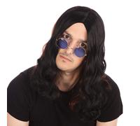 Bristol Novelty BW481 Ozzy Osbourne Streaks Wig, Black/Red, One Size