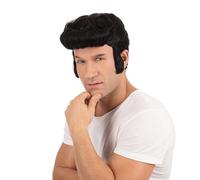 Bristol Novelty – Peluca BW686B con tupé talla única en bolsa negra (Halloween/Carnaval)