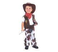 Bristol Novelty CC016 Cowboy Costume set For Kids Brown Toddler, White, X-Sm