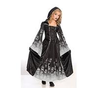 Bristol Novelty CC190 Disfraz para chica con diseño de almas, infantil, negro, blanco, de 134 a 146, talla L Halloween