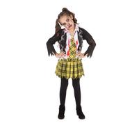 Bristol Novelty CF251L School Zombie Girl Costume White, Yellow, Black Large, Ag