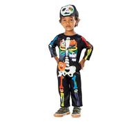 Bristol Novelty Disfraz de esqueleto multicolor para niños, (2-3 años), 1 pieza, perfecto para Halloween y fiestas de disfraces