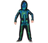 Bristol Novelty - Disfraz Diseño Esqueleto Neón para Niños/Niñas