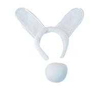 Bristol Novelty DS007 Playboy Conjunto para disfraz de conejo, color blanco, Talla única (DS007) Halloween, Carnaval