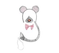 Bristol Novelty DS107 Conjunto para disfraz de ratón con sonido, color gris (DS107) Halloween
