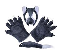 Bristol Novelty DS139 - Kit de accesorios para disfraz de lobo, talla única, color gris Halloween