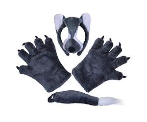 Bristol Novelty DS139 - Kit de accesorios para disfraz de lobo, talla única, color gris Halloween