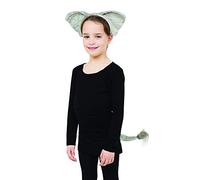 Bristol Novelty DS175 - Juego para Disfraz Infantil de Elefante, Incluye Oreja y Cola, Unisex, Talla única, Gris Halloween