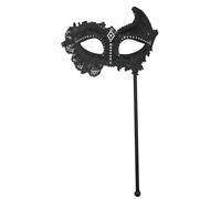 Bristol Novelty EM425 Antifaz con Encaje y Palo, Negro, Talla única