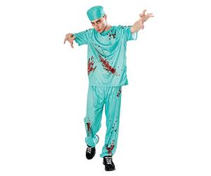 Bristol Novelty Forum Disfraz de doctor ensangrentado, talla M, azul Halloween