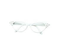 Bristol Novelty Gafas años 50 para mujer, blanco, multicolor (BA142W)
