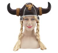 Bristol Novelty Gorro de vikinga con trenzas para disfraz (BN2165)