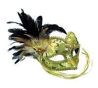 Bristol Novelty Halloween Máscara patrón de Ojos Trenzado en la Diadema, Color dorado, Talla única (EM393) Halloween