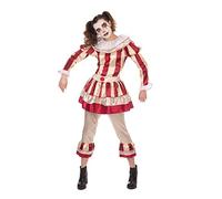 Bristol Novelty L Disfraz de payaso de carnaval malicioso, para mujer, talla, multicolor, (AF177L) Halloween