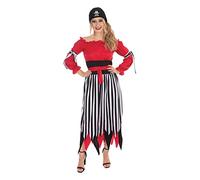 Bristol Novelty L Disfraz de pirata adulta, carmesí, talla, multicolor, (AF165L)