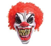 Bristol Novelty Máscara de payaso terrorífico con pelo rojo, multicolor, unica (BM461) Halloween