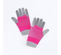 Bristol Novelty NEW NEON PINK FISHNET GLOVES RAVE FESTIVAL FACY DRESS (accesorio de disfraz)