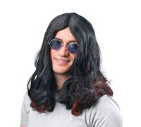 Bristol Novelty Peluca de Ozzy Osbourne Mechas rojas y negras, multicolor (BW481) Halloween