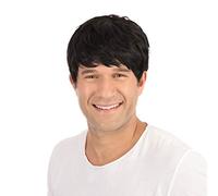 Bristol Novelty Peluca para hombre Corta Negro, multicolor (BW068) Halloween