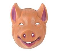 Bristol Novelty PM164 - Máscara de cerdo, 1 pieza, talla única, 23 x 19 x 15 cm, plástico, unisex, adulto, marrón, rosa/beige Halloween