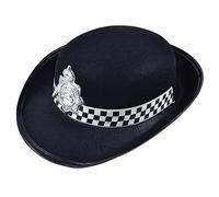Bristol Novelty Sombrero de felpa de policía negro para mujer, multicolor (BH058) Halloween