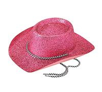 Bristol Novelty Sombrero de vaquero de purpurina rosa, multicolor, Talla única (BH634) Halloween, Carnaval