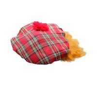 Bristol Novelty Escocia tartán Sombrero escocés con peluca, multicolor, Talla única (BH124)