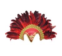 Bristol Novelty - Tocado de casco con plumas y piedras para disfraz
