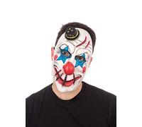 Bristol Novelty- Top Hat Horror Clown Face Mask Máscara, Color blanco, azul, rojo (BM578)