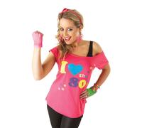 Bristol Novelty Top para disfraz I Love The 80s para Mujer (BN4604)