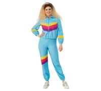 Bristol Novelty L Disfraz de chándal ochentero para mujer, talla, multicolor, (AF118L) Halloween