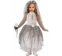 Bristol Novelty X75186 Skeleton Bride Adult Costumer, White/Grey, Large 7-9 Year