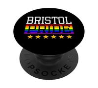 Bristol Pride England Gay Lesbianas Queer LGBT Rainbow Flag PopSockets PopGrip Adhesivo