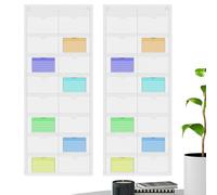 Bristol, protector de pared transparente de 16 compartimentos | fundas para tarjetas de notas profesionales | para oficina, casa, escuela, aula, receta fotográfica, tarjetas de memoria, , Se
