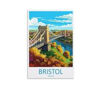Bristol Travel Lovers England Bridge City Wall Art Paintings - Póster para sala de estar, dormitorio, baño, oficina, decoración del hogar, 40 x 60 cm